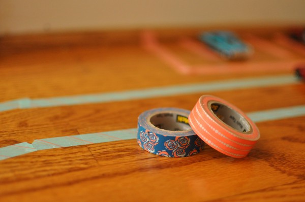 Easy fun indoor toddler activity - Washi tape road 