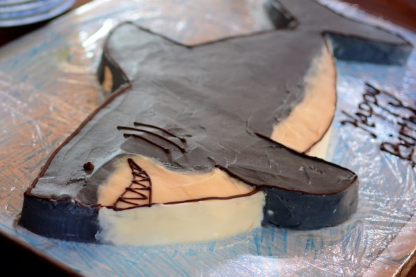 Shark birthday cake