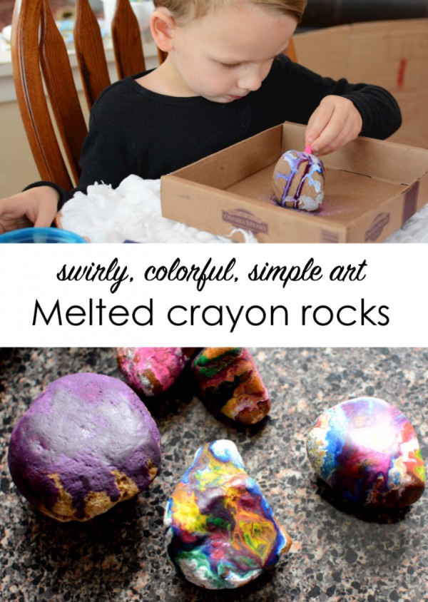 melted crayon rocks